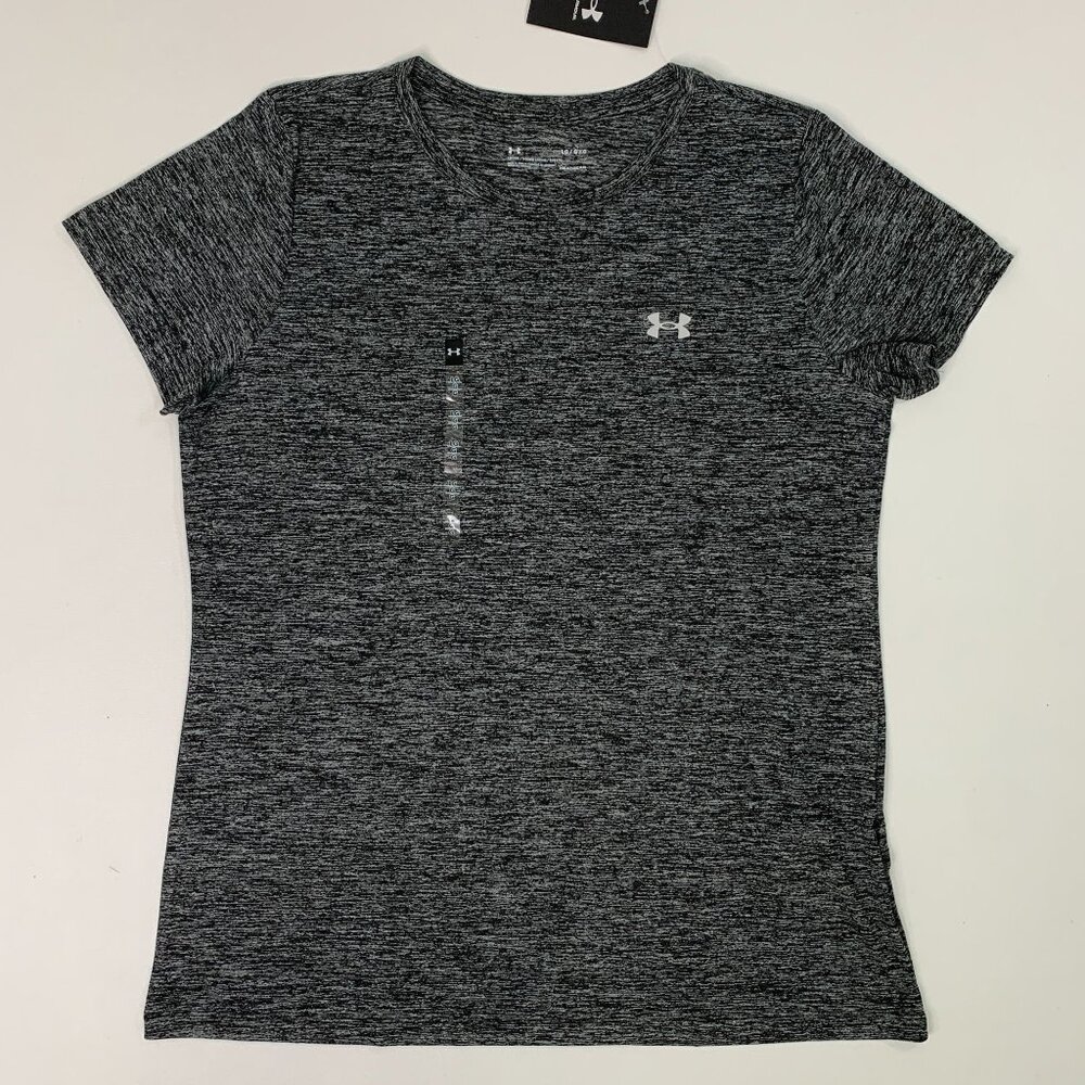 Under Armour Women's UA Top L Tech Twist T-Shirt Gray Black Size L